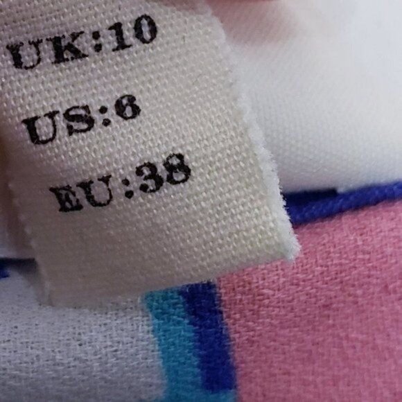 Anthropologie Meadow Rue‎ Flutter Sleeve Blouse Geometric Colorful Boho Print 6 - Picture 9 of 14